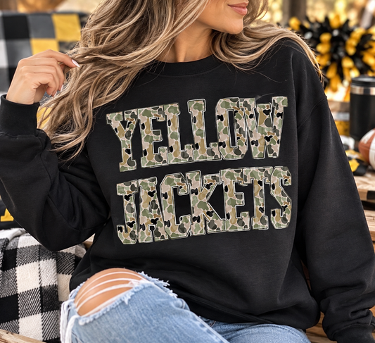 Yellow Jackets Camo Crewneck