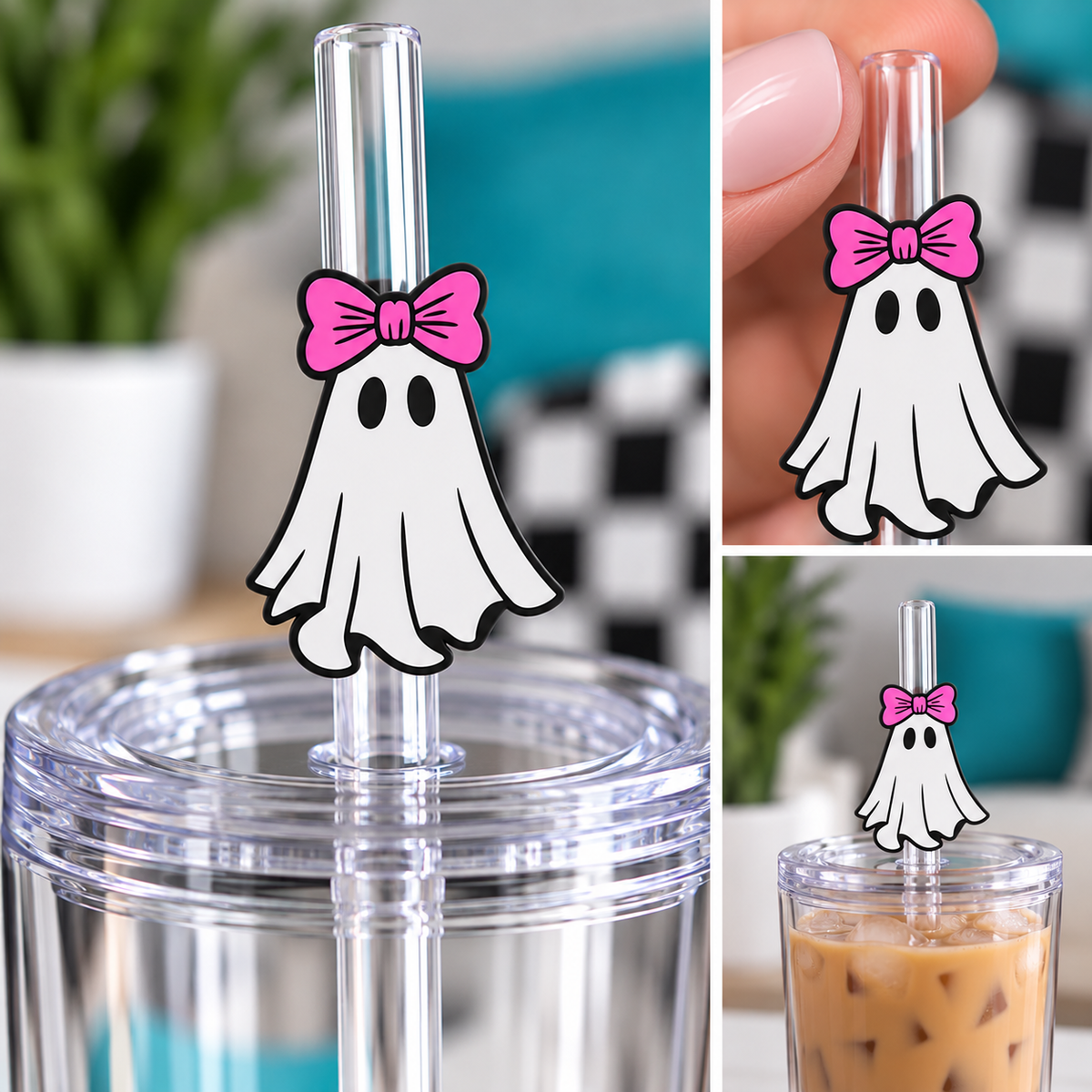 Ghosty Coquette Straw Charm
