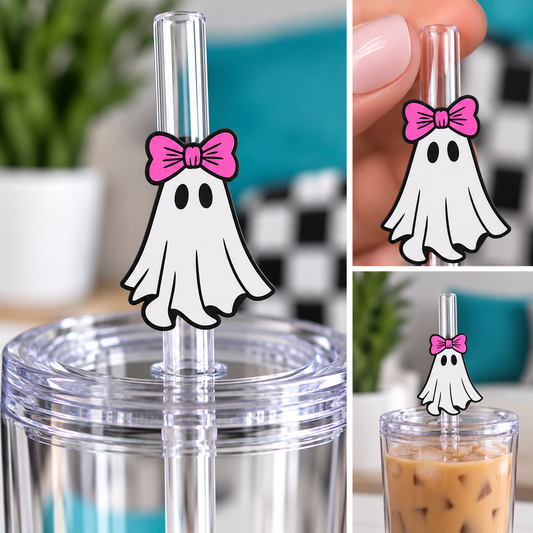 Ghosty Coquette Straw Charm