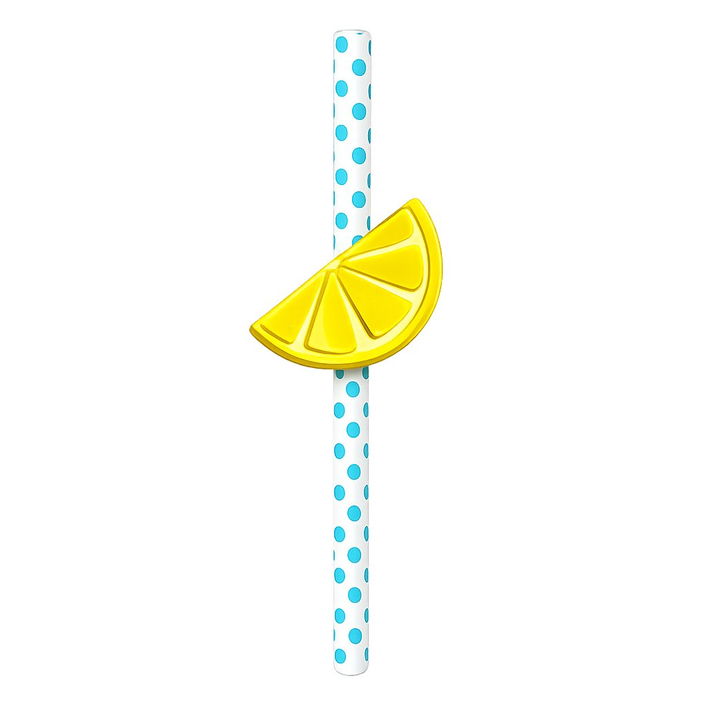 Lemon Slice Straw Charm