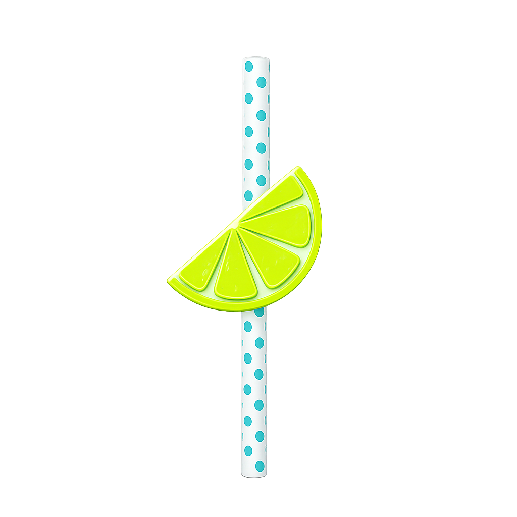 Lime Straw Charm